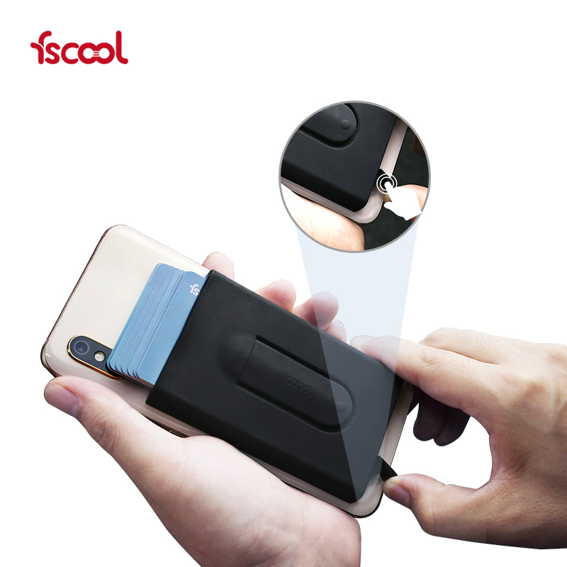 自动弹出式卡夹钱包多功能手机支架|硅胶卡套卡盒手机支架-fscool3m